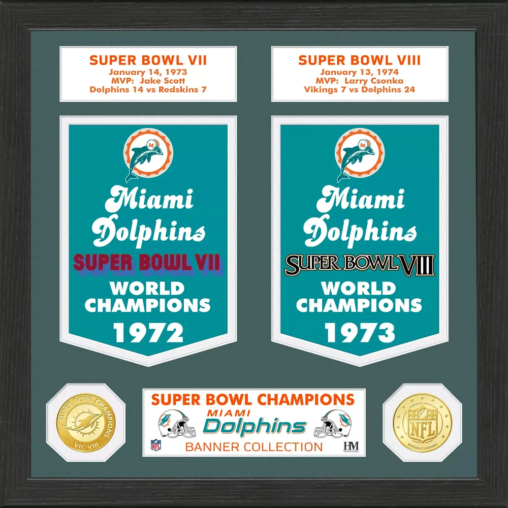 Highland Mint Miami Dolphins Super Bowl Banner Collection Coin Photo Mint