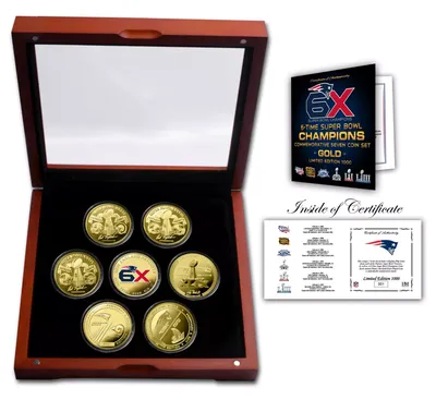 Highland Mint New England Patriots 6x Super Bowl Champions Coin Set