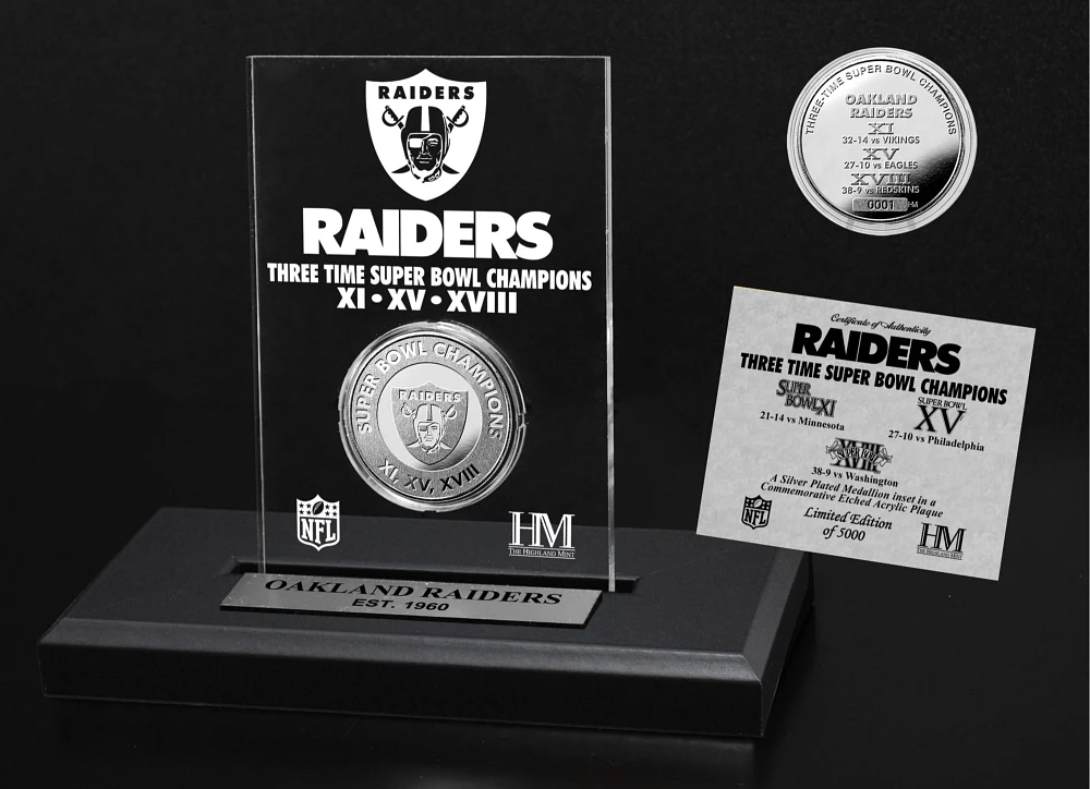 Highland Mint Oakland Raiders Champs Etched Acrylic