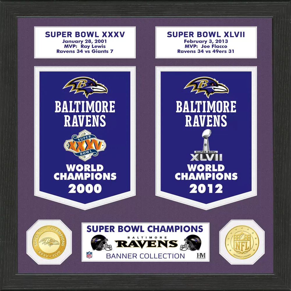 Highland Mint Baltimore Ravens Super Bowl Banner Collection Coin Photo Mint