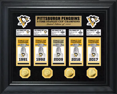 Highland Mint Pittsburgh Penguins Stanley Cup Champions Deluxe Gold Coin & Banner Collection