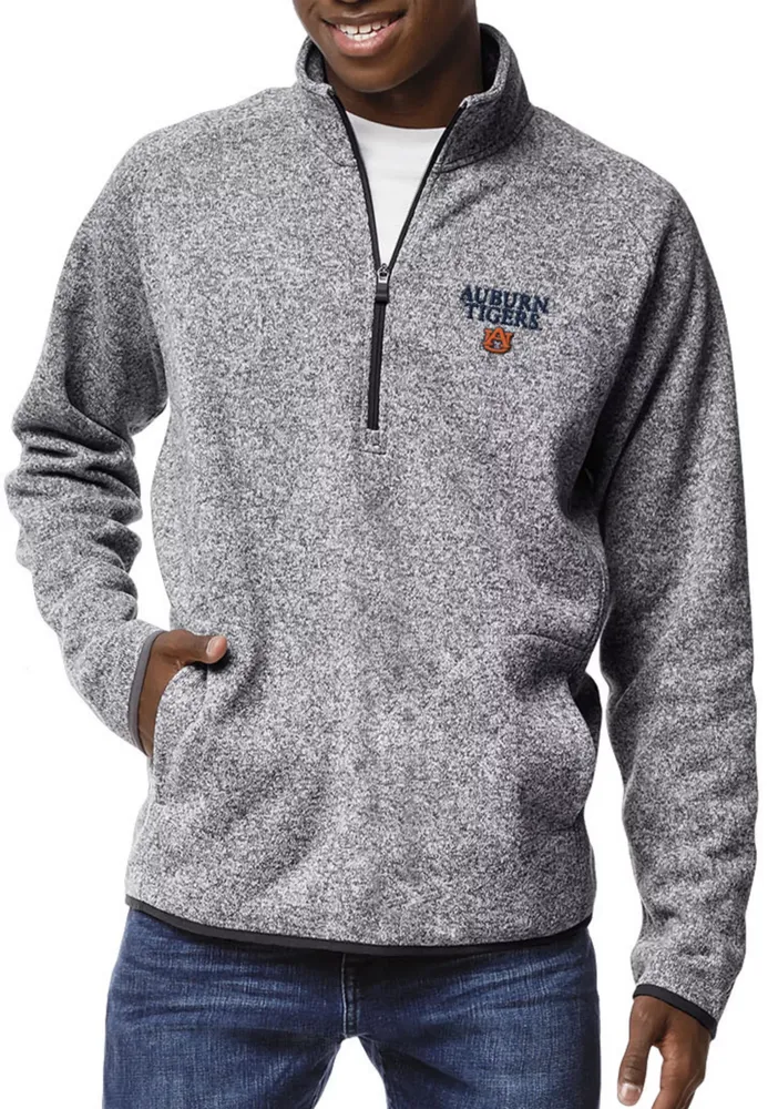 League-Legacy Men's Auburn Tigers Grey Saranac Quarter-Zip Shirt