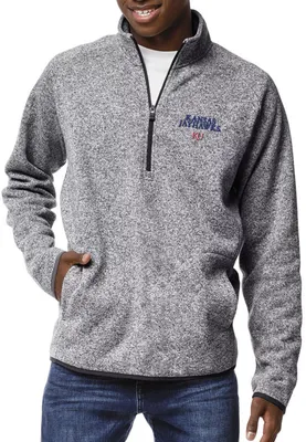 League-Legacy Men's Kansas Jayhawks Grey Saranac Quarter-Zip Shirt