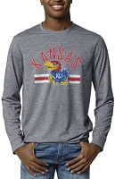 League-Legacy Men's Kansas Jayhawks Blue Reclaim Tri-Blend Long Sleeve T-Shirt