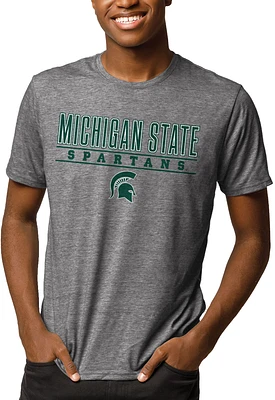 League-Legacy Men's Michigan State Spartans Grey Reclaim Tri-Blend T-Shirt