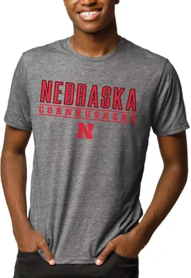 League-Legacy Men's Nebraska Cornhuskers Grey Reclaim Tri-Blend T-Shirt