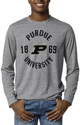 League-Legacy Men's Purdue Boilermakers Grey Reclaim Tri-Blend Long Sleeve T-Shirt