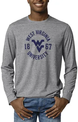 League-Legacy Men's West Virginia Mountaineers Grey Reclaim Tri-Blend Long Sleeve T-Shirt