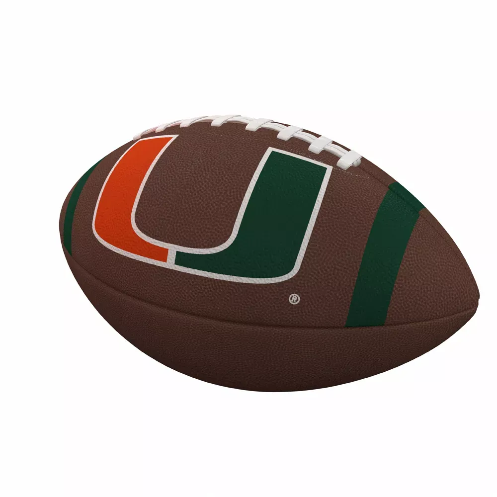 Logo Brands Miami Hurricanes Team Stripe Composite Football