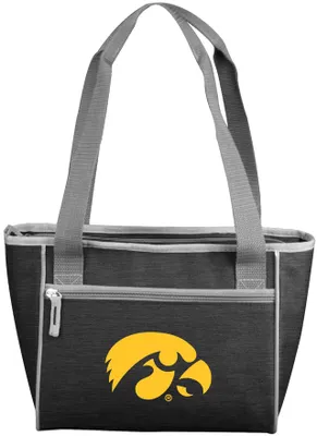 Logo Brands Iowa Hawkeyes Crosshatch Can Cooler Tote