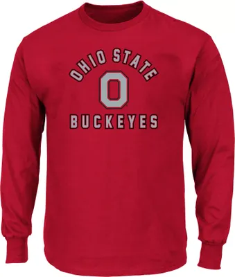 Profile Varsity Big and Tall Men's Ohio State Buckeyes Scarlet Logo Long Sleeve T-Shirt