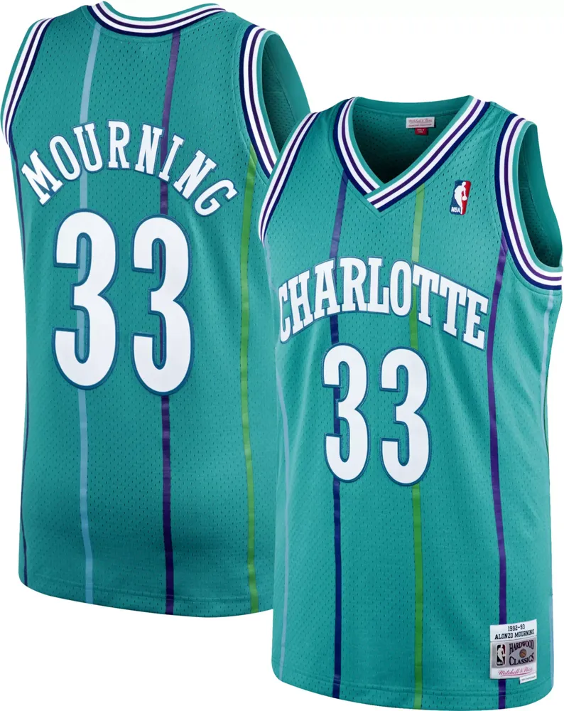 Mitchell & Ness Men's Charlotte Hornets Alonzo Mourning #33 Swingman Blue Jersey