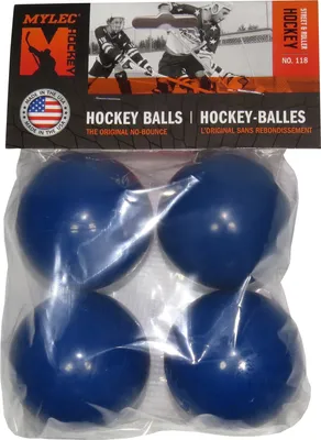 Mylec Blue Cold Weather Hockey Balls - 4 Pack