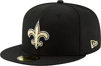 New Era Men's Orleans Saints Black 59Fifty Logo Fitted Hat