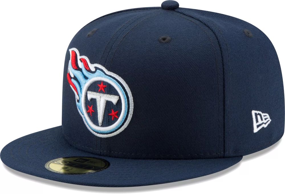 Tennessee Titans New Era Logo Patch Trucker 9FORTY Snapback Hat - Navy/White