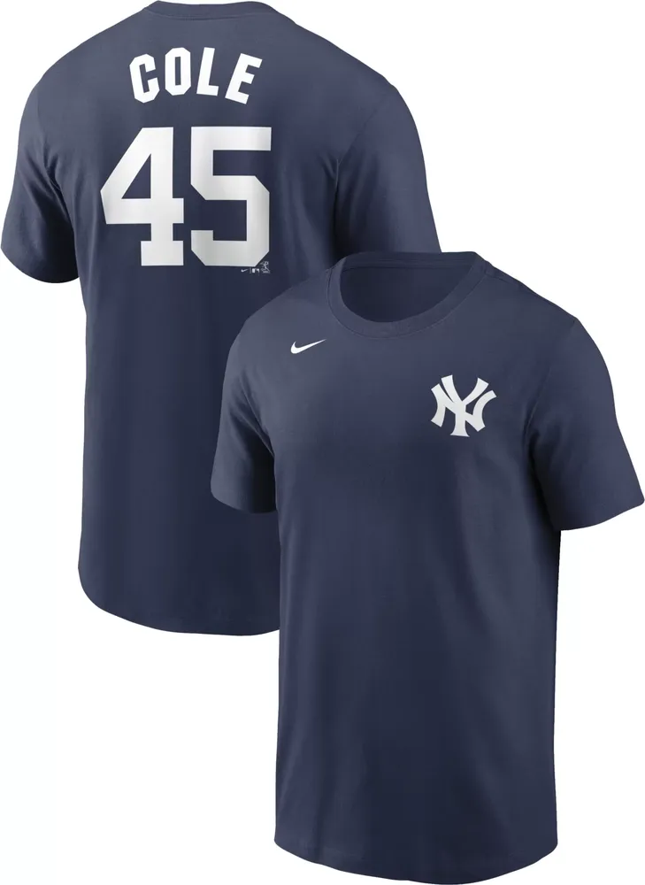 Nike Men's New York Yankees Gerrit Cole #45 Navy T-Shirt