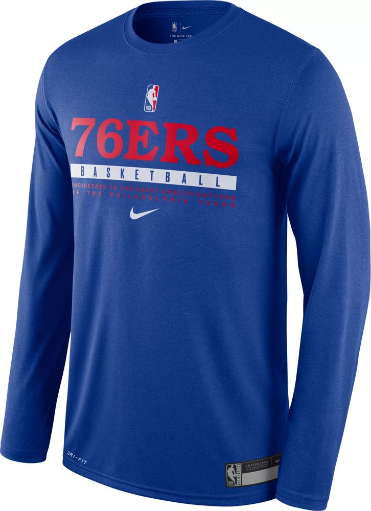 Nike / Men's Philadelphia 76ers Grey Dri-Fit Long Sleeve T-Shirt