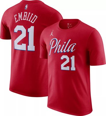 Nike Men's Philadelphia 76ers Joel Embiid #21 Blue Dri-Fit Swingman Jersey, Medium