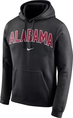 Nike Men's Alabama Crimson Tide Club Arch Pullover Fleece Black Hoodie