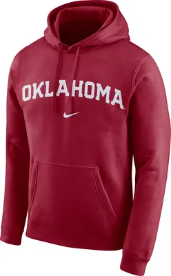 Nike Men's Oklahoma Sooners Crimson Club Arch Pullover Fleece Hoodie