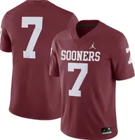 Jordan Men's Oklahoma Sooners #7 Crimson Dri-FIT Game Football Jersey