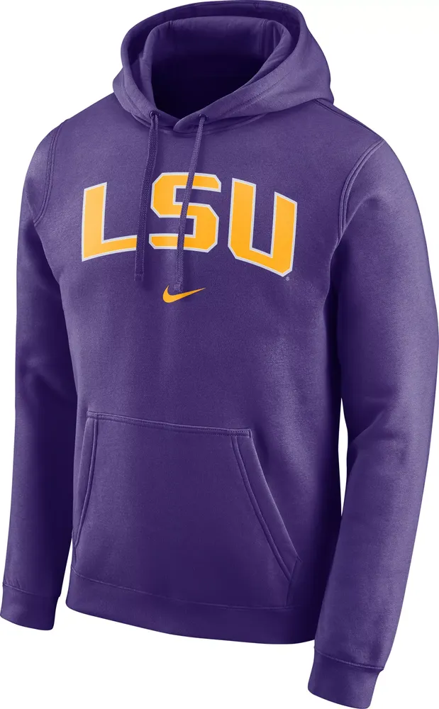 Nike Men's LSU Tigers Purple Club Arch Pullover Fleece Hoodie