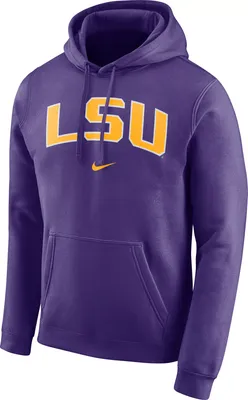 Nike Men's LSU Tigers Purple Club Arch Pullover Fleece Hoodie