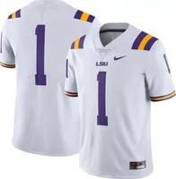 Nike Men's LSU Tigers #1 Dri-Fit Limited Home Football White Jersey