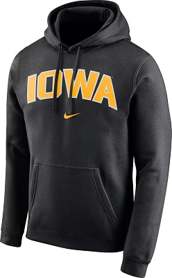 Nike Men's Iowa Hawkeyes Club Arch Pullover Fleece Black Hoodie
