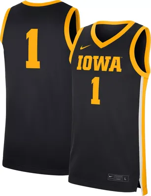 Nike Men's Iowa Hawkeyes #1 Replica Basketball Black Jersey