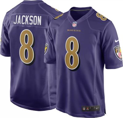 Nike Men's Baltimore Ravens Lamar Jackson #8 Black Game Jersey