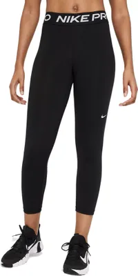 Nike Pro Women's 365 Mid-Rise Cropped Mesh Panel Leggings