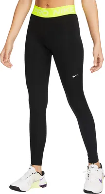 Nike Pro Women's Mid-Rise Mesh-Paneled Leggings