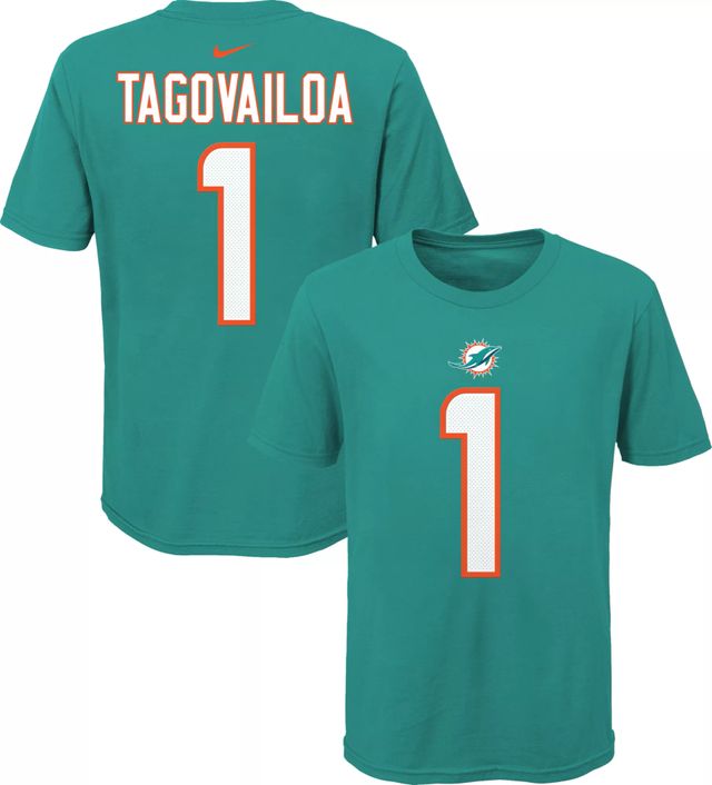 Nike Dolphins 1 Tua Tagovailoa Orange With 347 Shula Patch Vapor