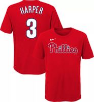 Men's Philadelphia Phillies Bryce Harper Nike Black Black & White Name &  Number T-Shirt
