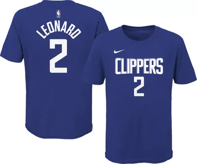 Nike Youth Los Angeles Clippers Kawhi Leonard #2 Blue Cotton T-Shirt