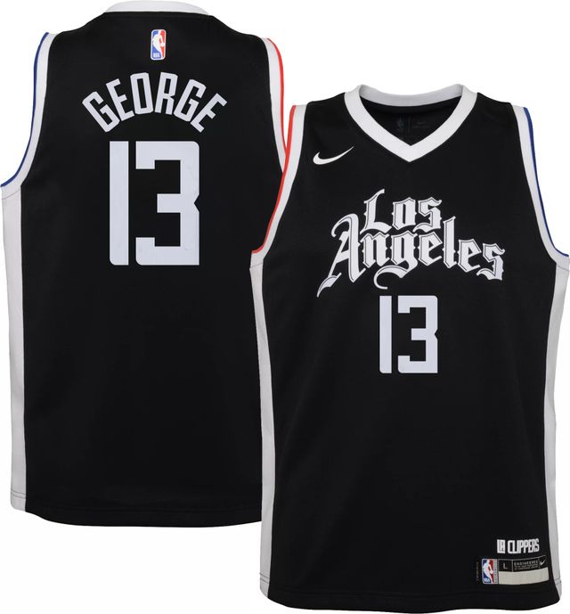 Dick's Sporting Goods Jordan Youth Los Angeles Clippers Paul George #13  Black Dri-FIT Swingman Jersey