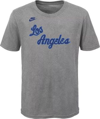 Nike Men's Los Angeles Lakers Grey Practice T-Shirt, Medium, Gray