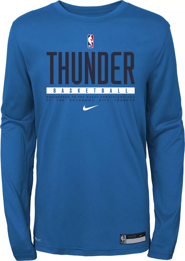 Nike Men's Oklahoma City Thunder Blue Practice Long Sleeve T-Shirt, Large