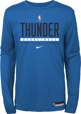 Oklahoma City Thunder Hoodie Sweatshirt Nike Dri Fit NBA Youth Medium Blue
