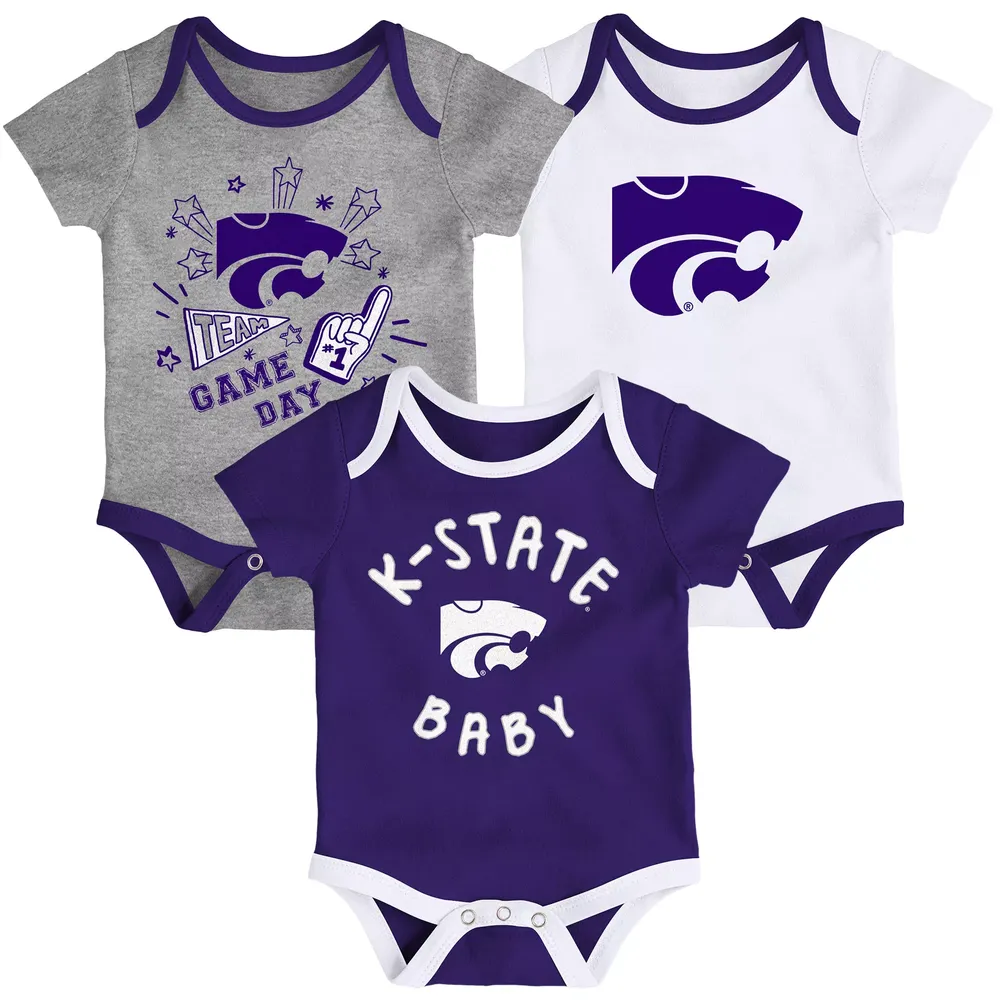 Gen2 Infant Kansas State Wildcats Purple Champ 3-Piece Onesie Set