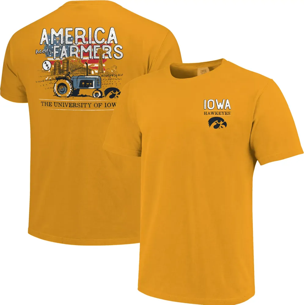 Image One Men's Iowa Hawkeyes Gold Local Graphic T-Shirt