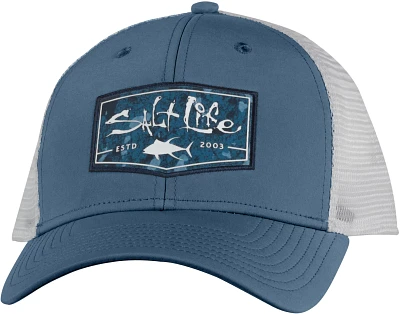 Salt Life Men's Aqua Badge Trucker Hat