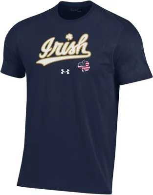 Under Armour Men's Notre Dame Fighting Irish Navy USA Performance Cotton T-Shirt