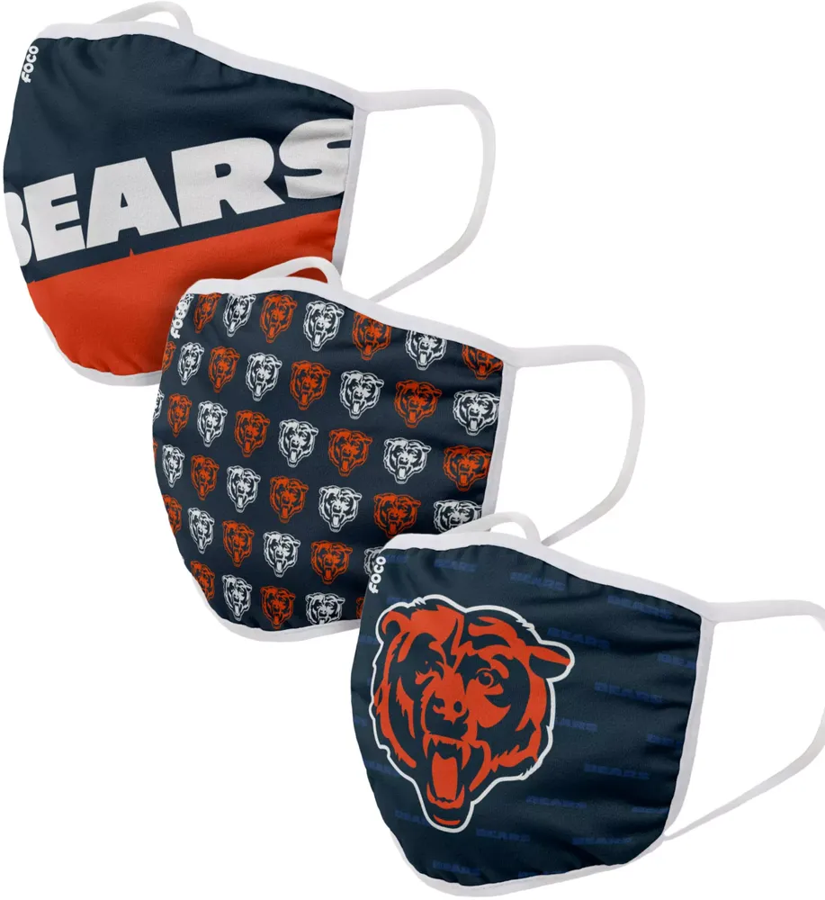 FOCO Adult Chicago Bears 3-Pack Face Coverings