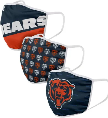 FOCO Adult Chicago Bears 3-Pack Face Coverings