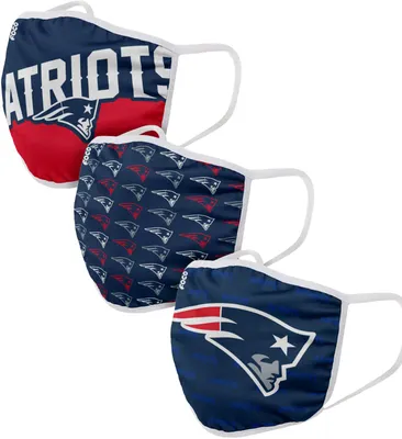 FOCO Adult New England Patriots 3-Pack Face Coverings