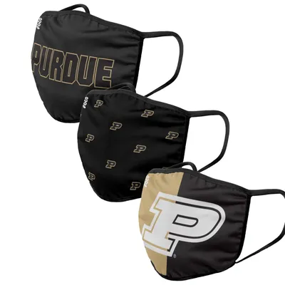 FOCO Youth Purdue Boilermakers 3-Pack Face Coverings