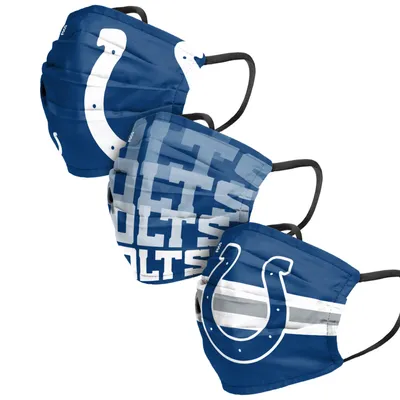 FOCO Adult Indianapolis Colts 3-Pack Matchday Face Coverings