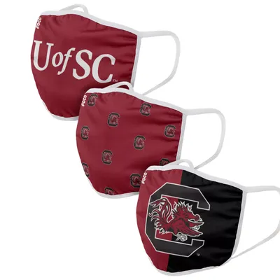 FOCO Youth South Carolina Gamecocks 3-Pack Face Coverings